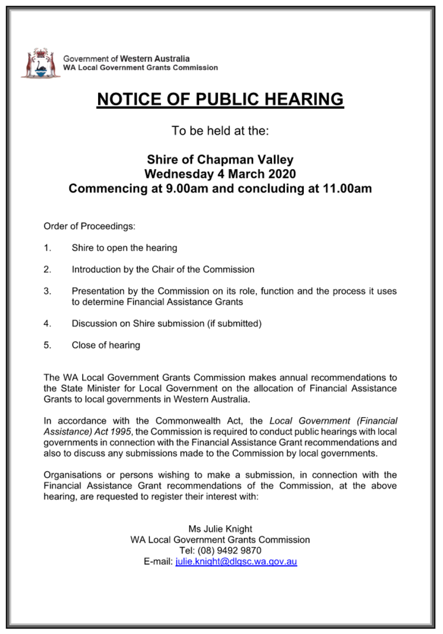 WA Grants Commission Hearing